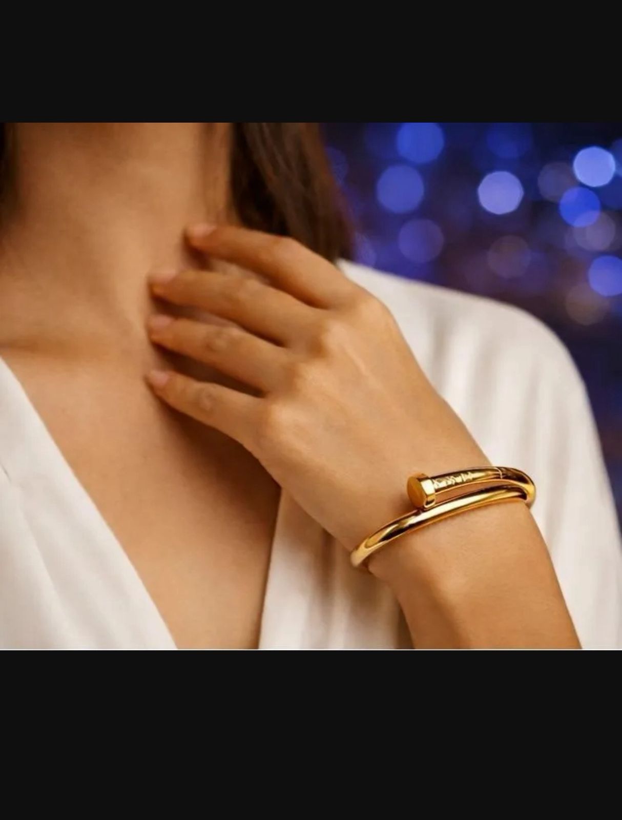 Antique Gold Plated Kara Bracelet for Women