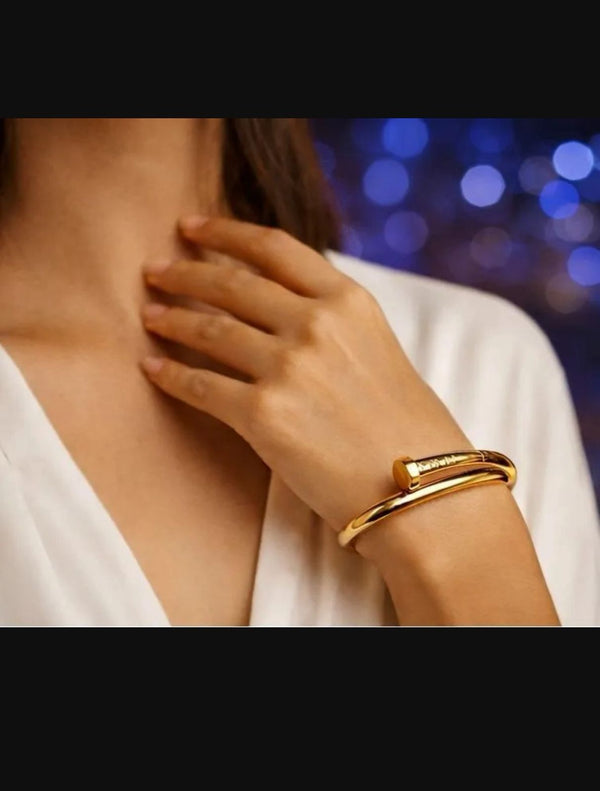 Antique Gold Plated Kara Bracelet for Women